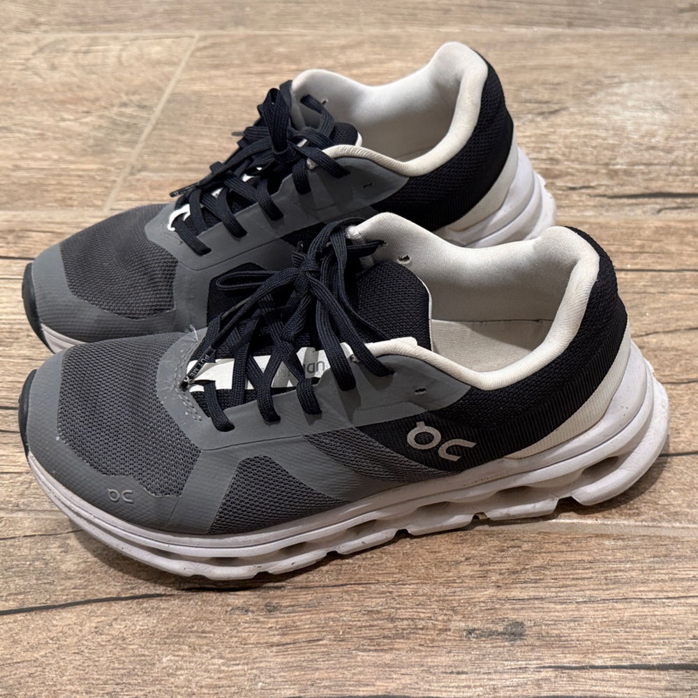 On Running Women's Black and White Athletic Shoes